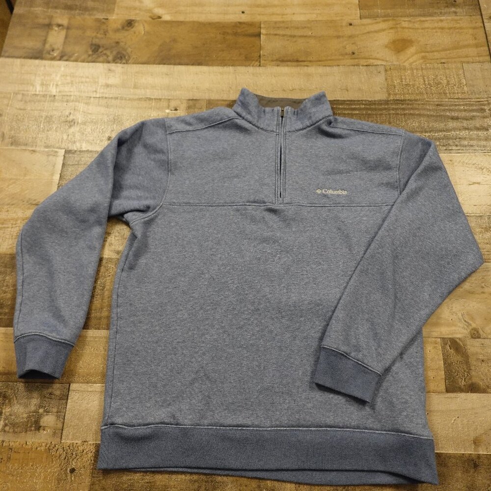 Columbia Hart Mountain II Half Zip Sweatshirt men's large carbon heather blue